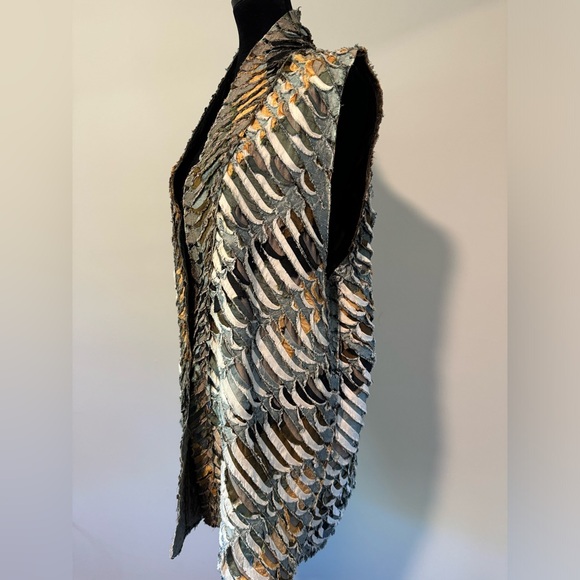 Tim Harding Textile Wearable Art 100% Raw Silk Vest Tunic - Picture 5 of 16